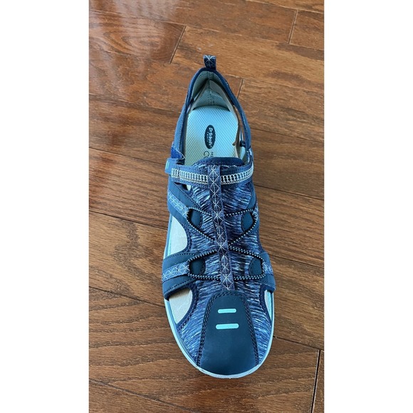 Dr Scholls Sandals Womens 11 M Andrews Fisherman Closed Toe Flats Gray Fabric - Picture 3 of 11